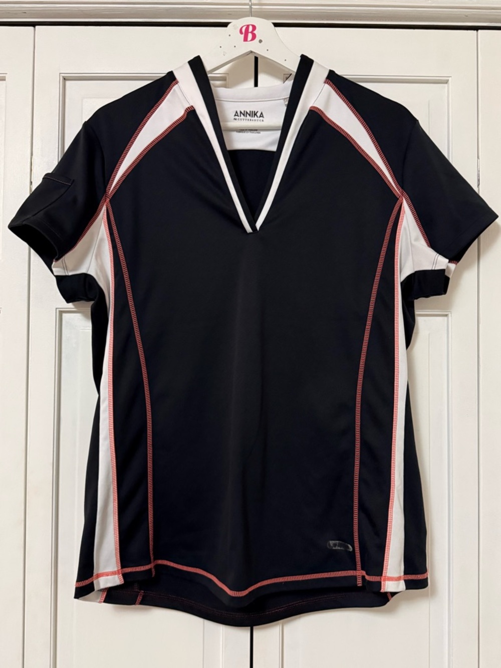 Annika Cutter & Buck performance golf V-neck shirt Tennis Pickleball XL